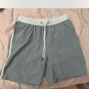 Gray and White Board Shorts